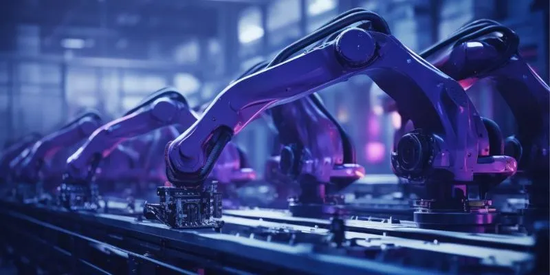 AI optimizing production processes in a factory