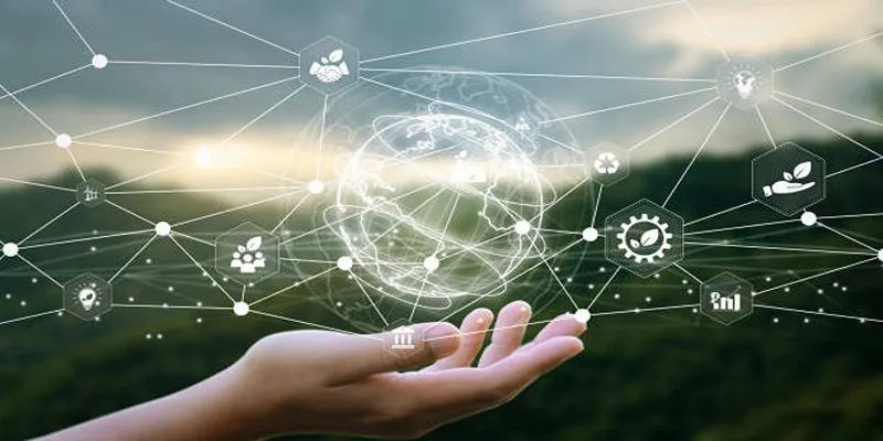 Wind turbines representing renewable energy sources for AI