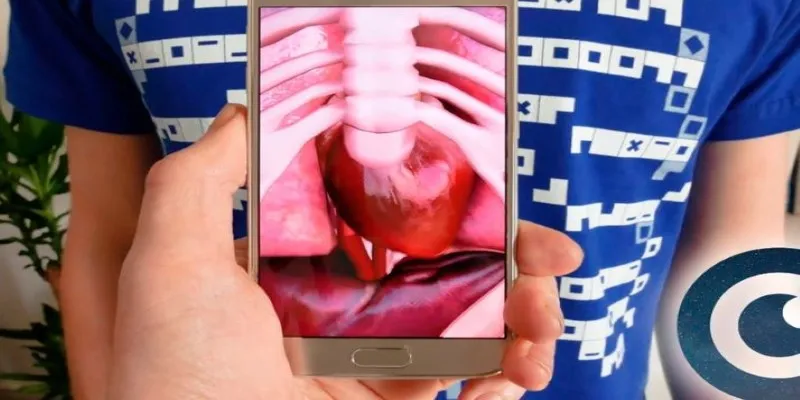 Surgeon using spatial computing technology in surgery