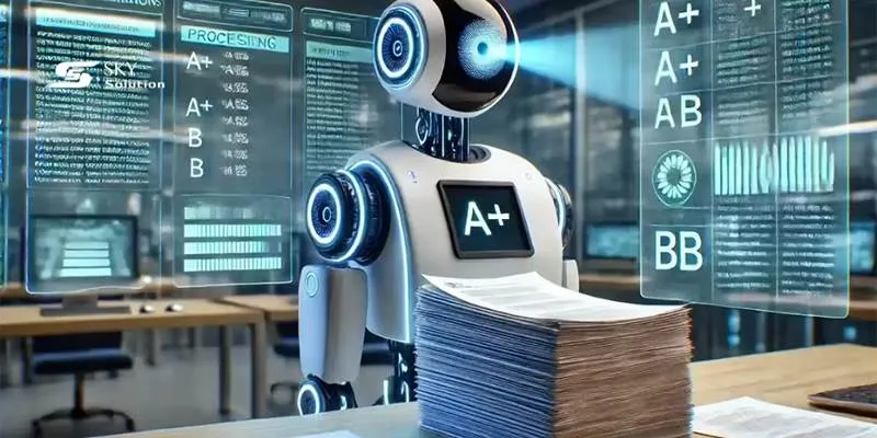 Teacher using automated grading tools