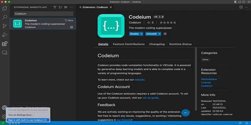 Codeium AI Extension