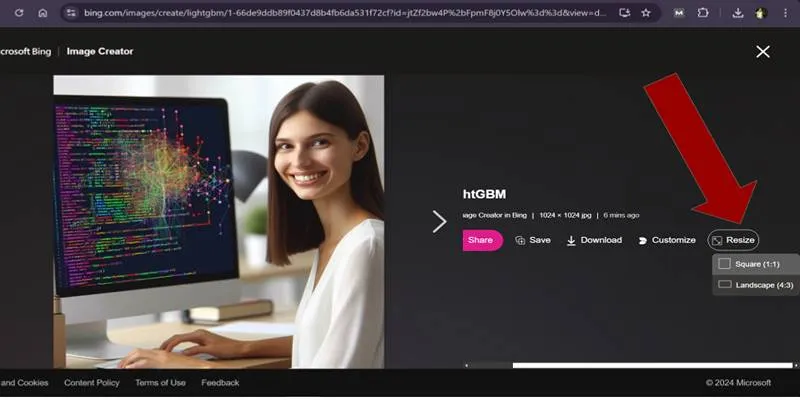 DALL-E image resizing issue