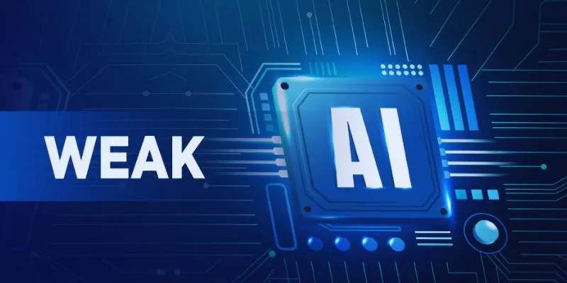 An illustration showing the concept of narrow AI and its applications